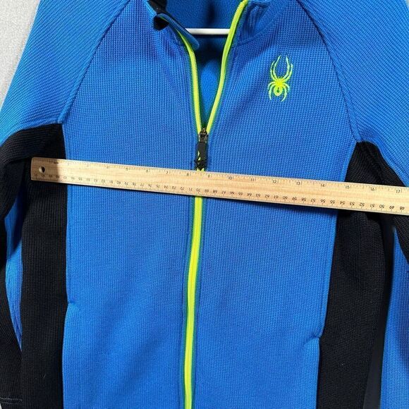 Spyder Blue Knit Full Zip Pull Over Knit Sweater Size Large 14/16 - Picture 9 of 11